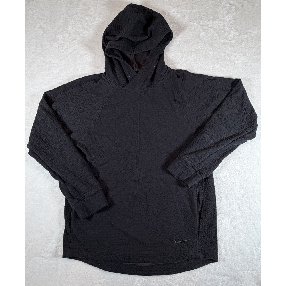 Nike Dri-Fit Yoga Hyper Dry Hoodie Men Sz S Black Lightweight Stretch Pullover - Picture 1 of 6
